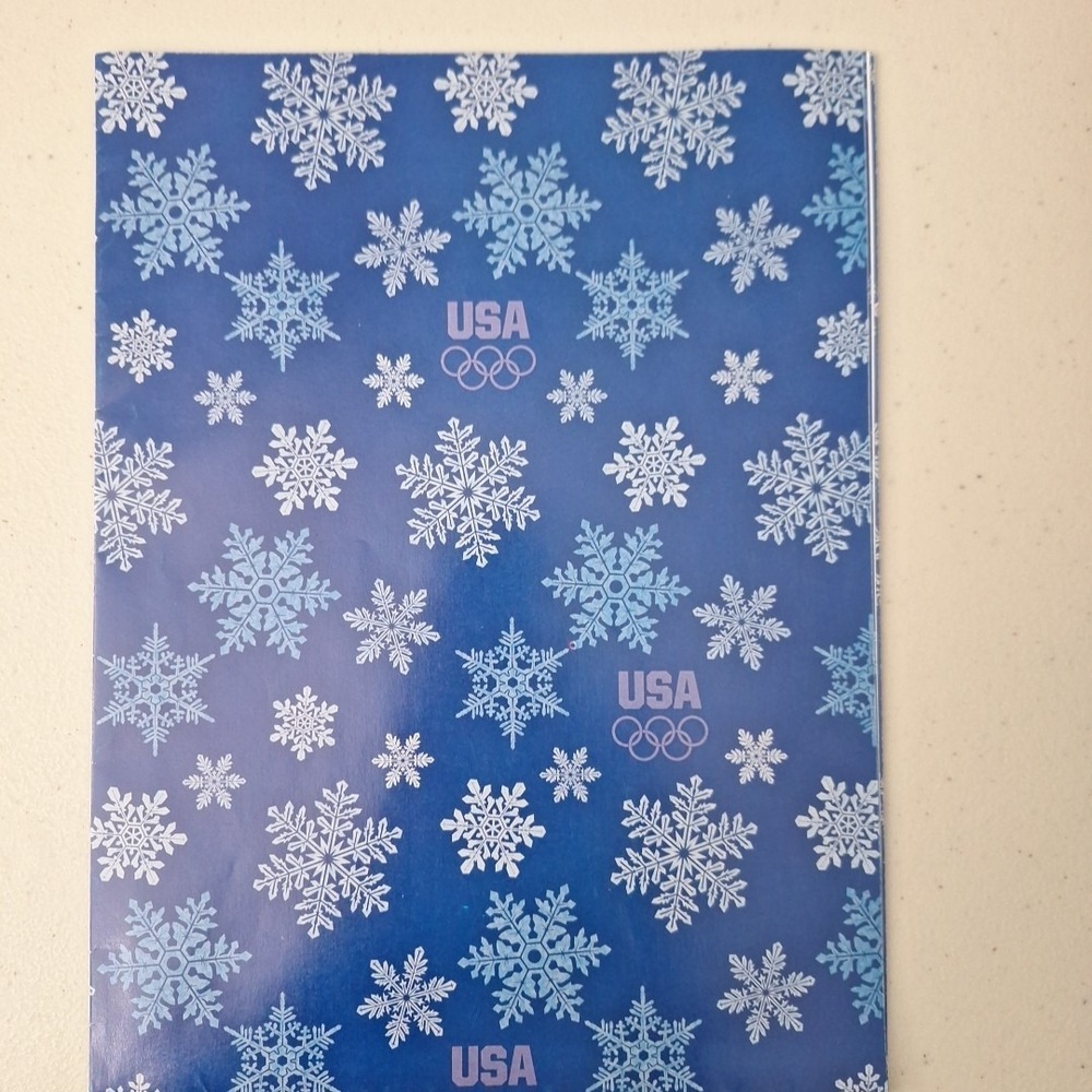 Vintage Christmas Wrapping Paper 1990s USA Olympics Holiday Ice Skater Snowflake - Picture 8 of 12